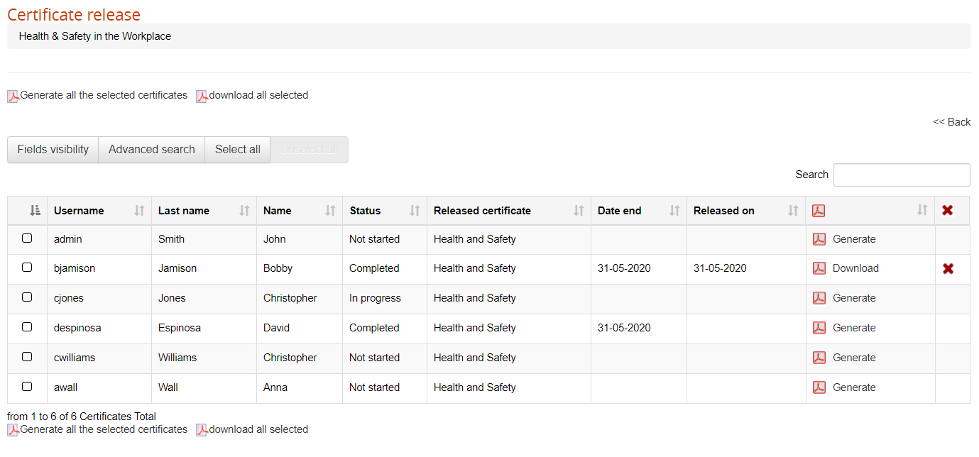 certificate course release