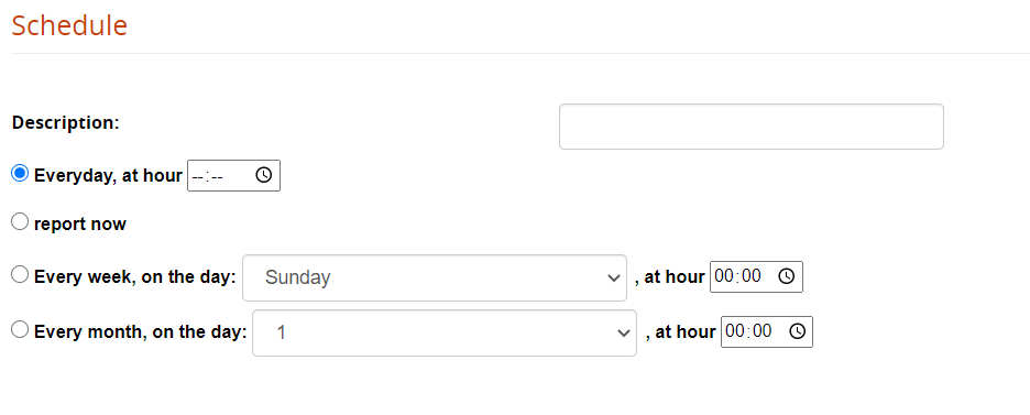 report schedule settings